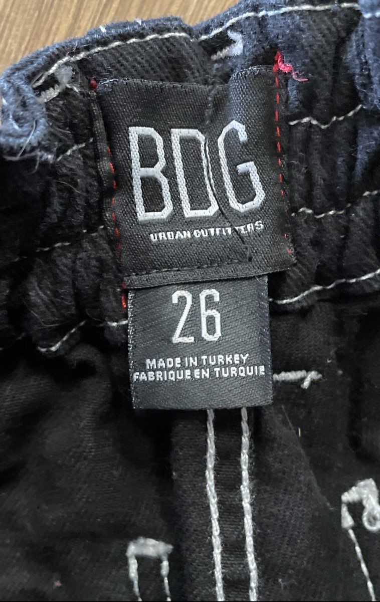 BDG Urban Outfitters Women's Black Contrast Stitch Cargo Pants Size 26