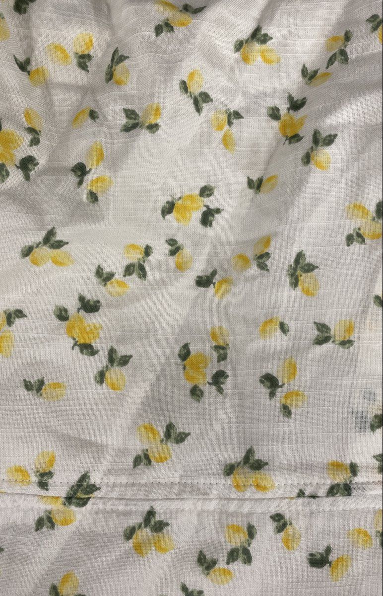 Abercrombie & Fitch Women's White Yellow Lemon Print Smocked Mini Dress Sz ST