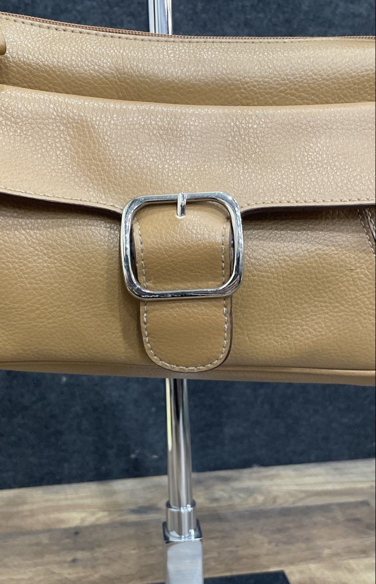 Vintage Villager Brown Pebbled Vinyl Shoulder Bag