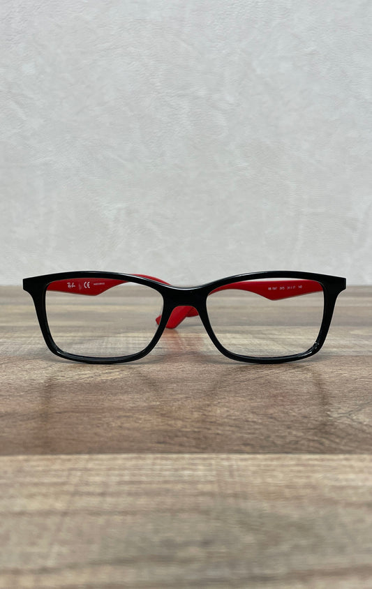 Ray Ban Unisex RB7047 2475 Eyeglass Frames Black Red Two-Tone 54-17-140