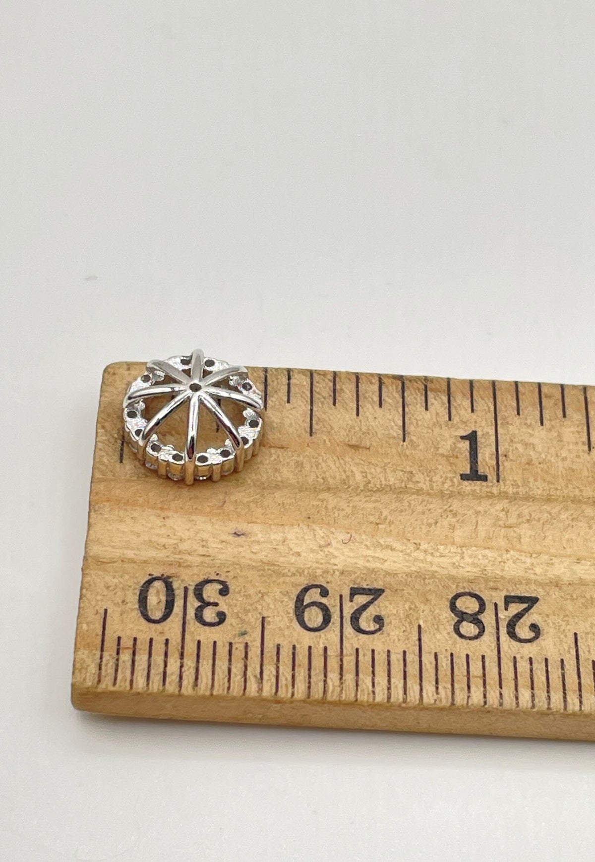 925 Sterling Blue Sapphire Stud Earrings & CZ Earring Jackets (Missing Stone) 2g
