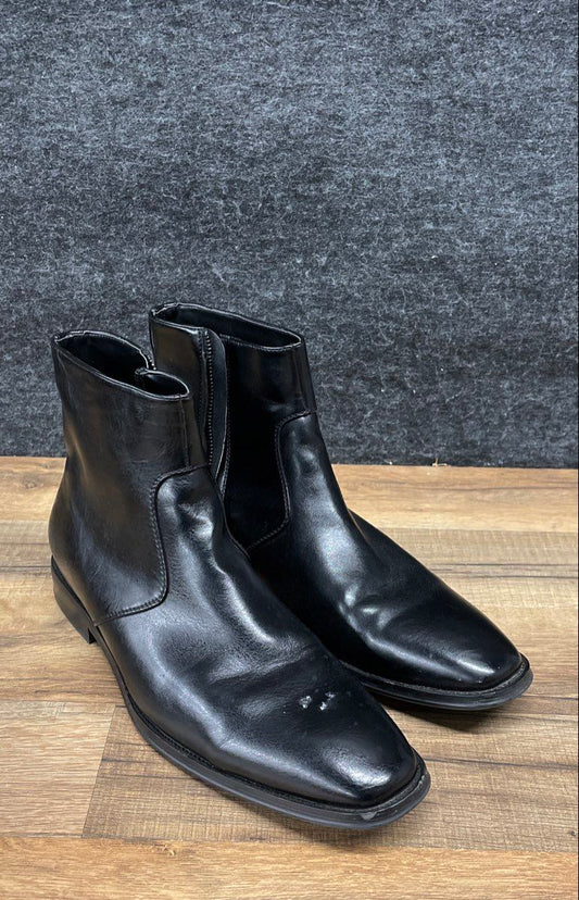 Kenneth Cole Shore Enough Black Side Zip High Top Dress Boots Size 10M