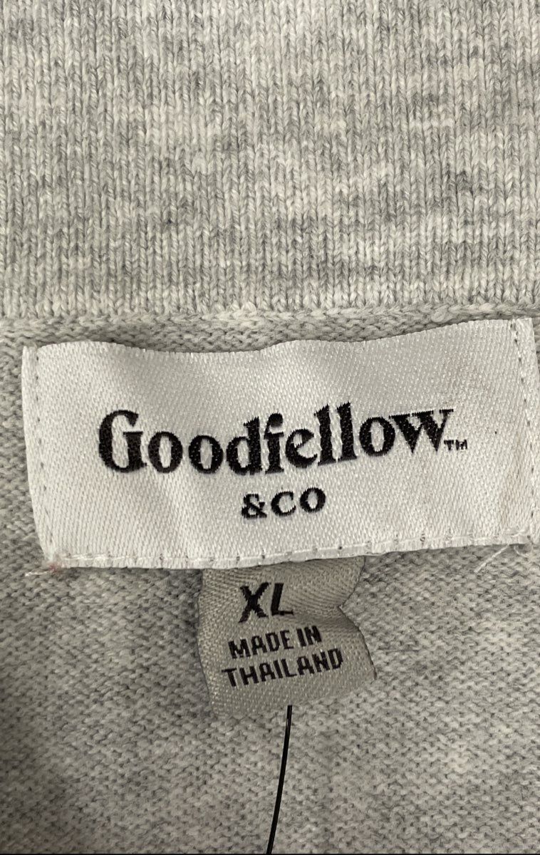 Goodfellow & Co Men's Light Gray Mock Neck 3-Button Polo Sweater Pullover NWT XL
