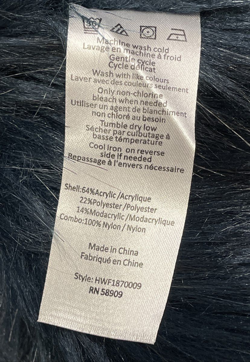 Halston Women's Blue Faux Fur Shaggy Sleeveless Vest Size M