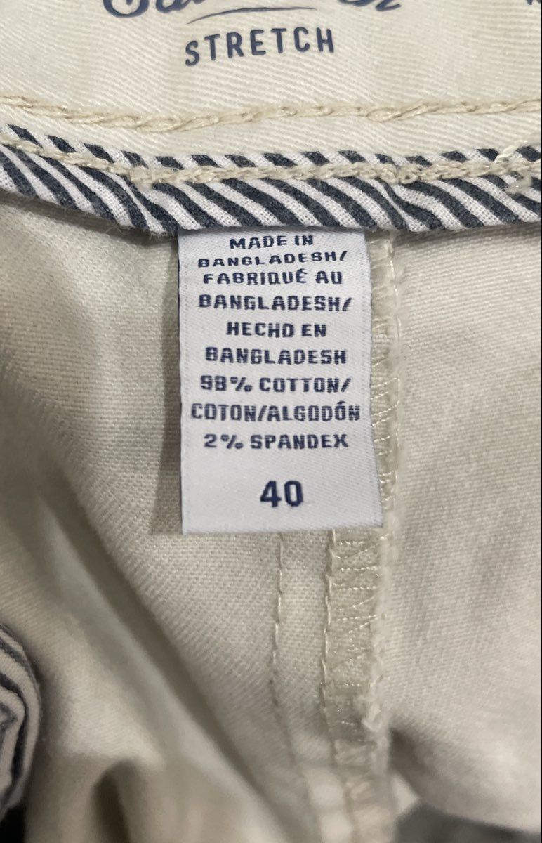 IZOD Men's Saltwater Stretch Chino Shorts White Cotton Blend Sz 40 x 9.5