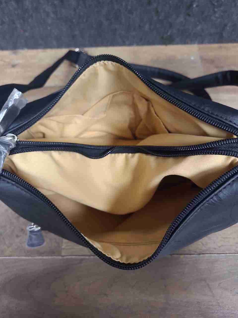 Stone Mountain Black Bonded Leather Irene Hobo Crossbody Bag NWT