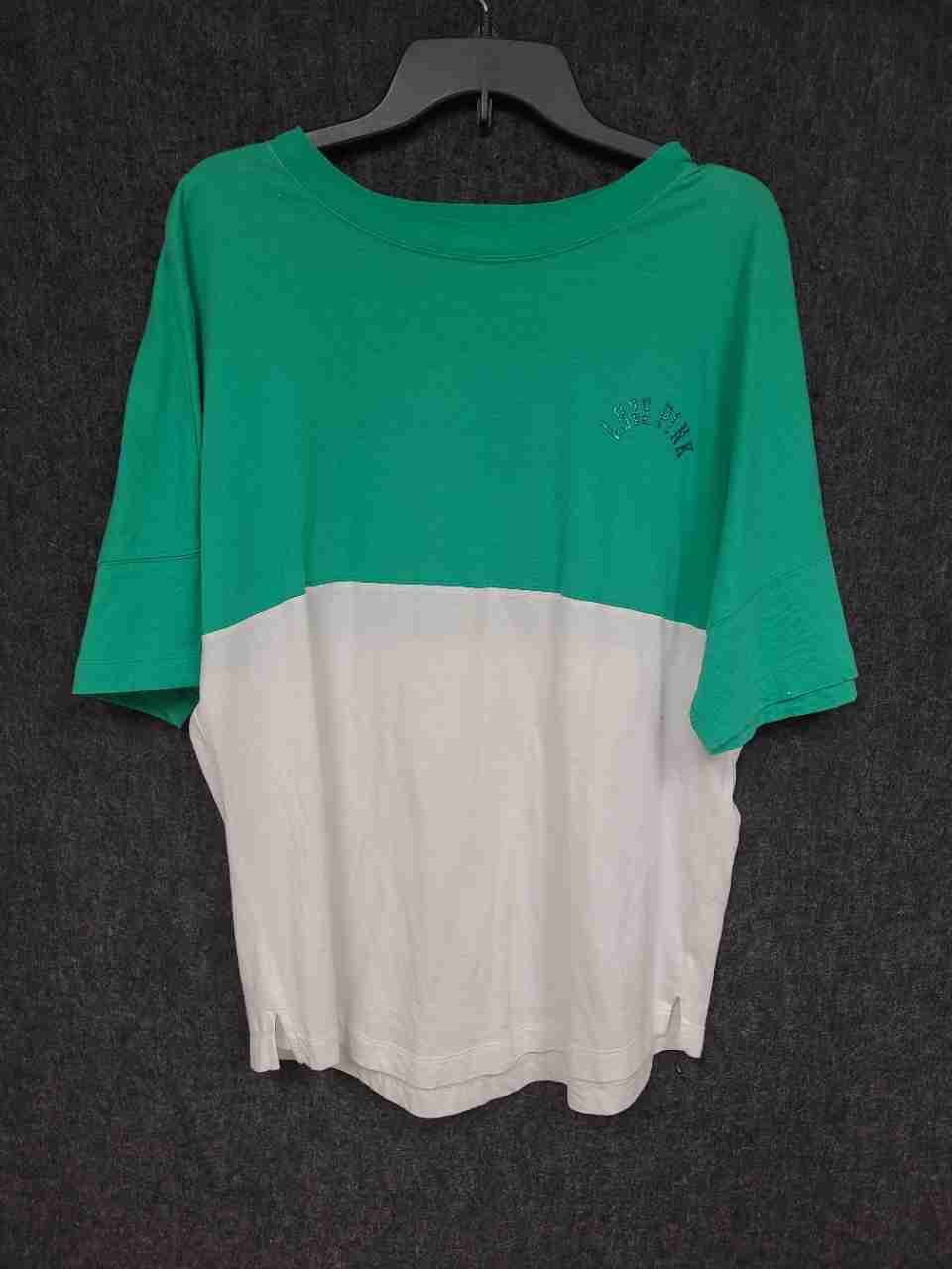Victoria's Secret PINK Colorblock Oversized Spirit Jersey T-Shirt Green White S