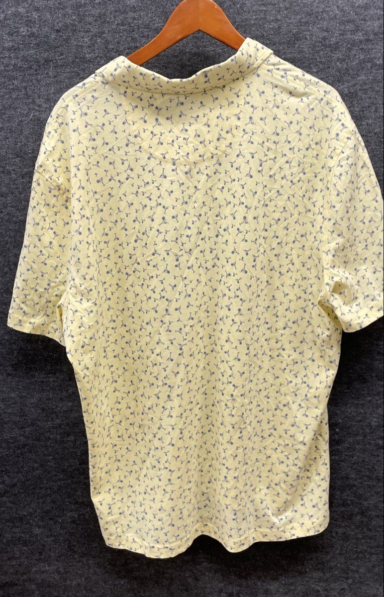 Jos. A. Bank Men's Yellow Martini Glass Print Tailored Fit Polo XL