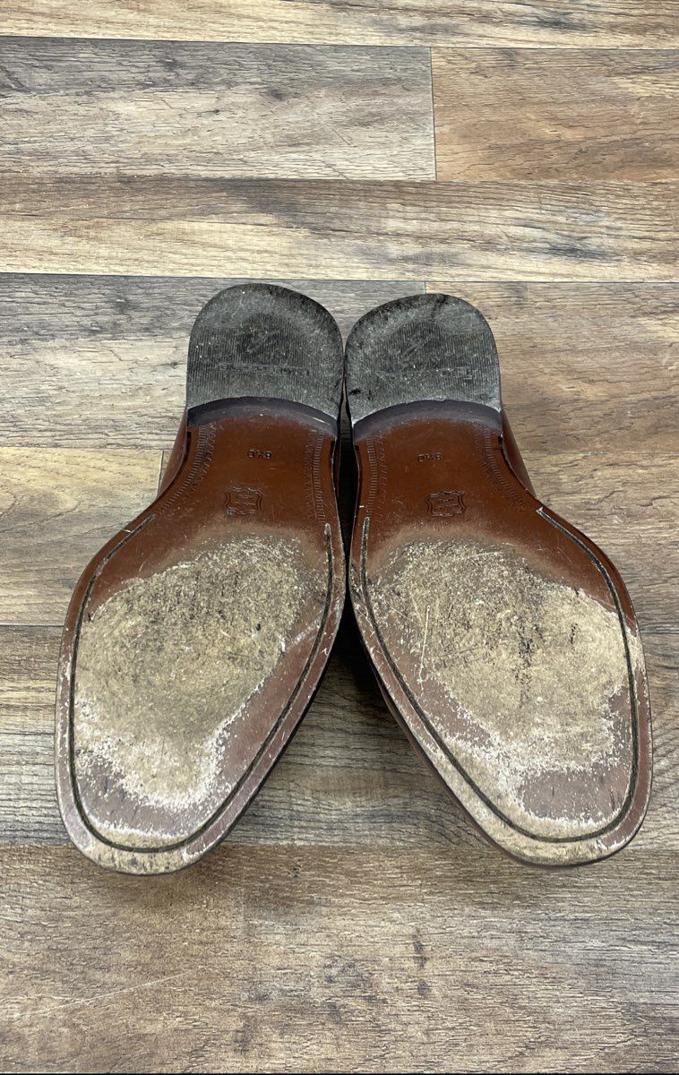 Giorgio Brutini Brown Leather Tassel Kiltie Woven Loafers Men's Size 8.5D