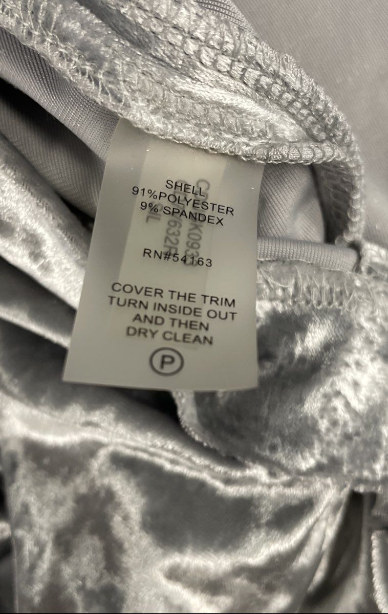 Calvin Klein Women's Silver Crushed Velour Wrap V-Neck Cocktail Dress Sz 2
