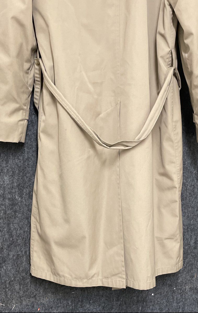 Vintage 80s Newport Harbor Men's Beige Double Breasted Trench Coat Sz 36 Reg