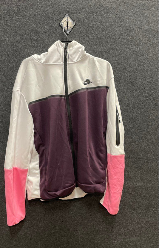 Nike Men's Tech Fleece Windrunner Full Zip Hoodie White Purple Pink Sz L