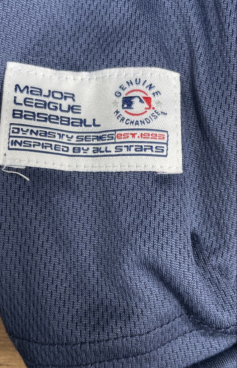 MLB Genuine Merchandise Men's Atlanta Braves Jersey Navy Dynasty Series Sz 2XL