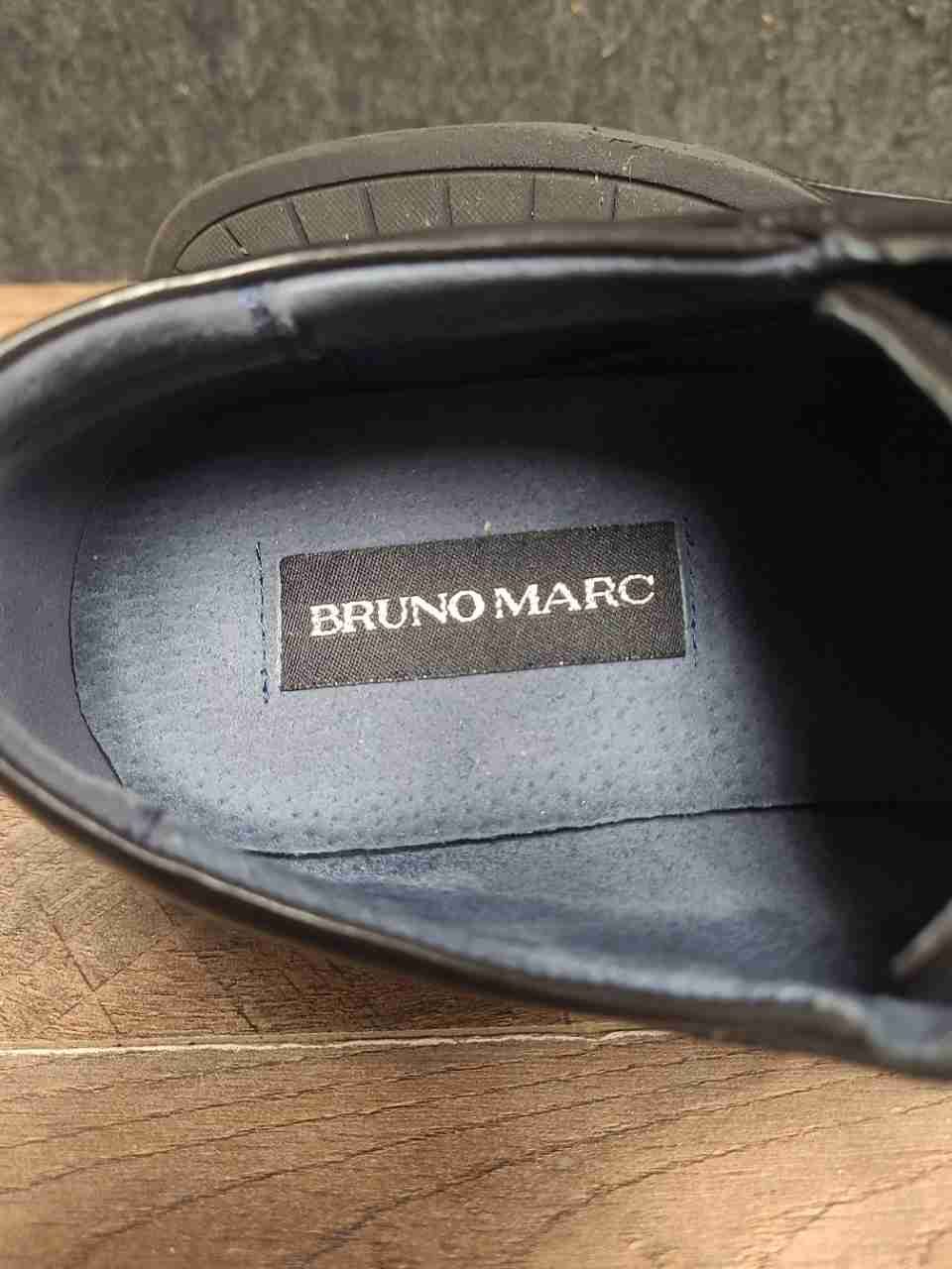 Bruno Marc Downing-01 Black Cap Toe Derby Men's Dress Shoes Size 10