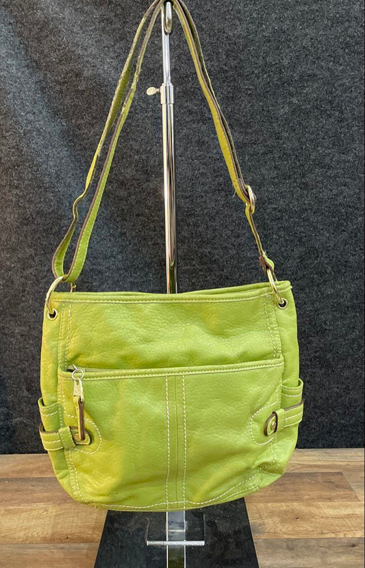 Relic Green Pebbled Leather Crossbody Bag Gold Tone Hardware