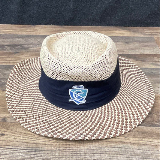 Vintage Y2K Ahead Men's Woven Straw Safari Hat Cap Cana Golf Size M/L