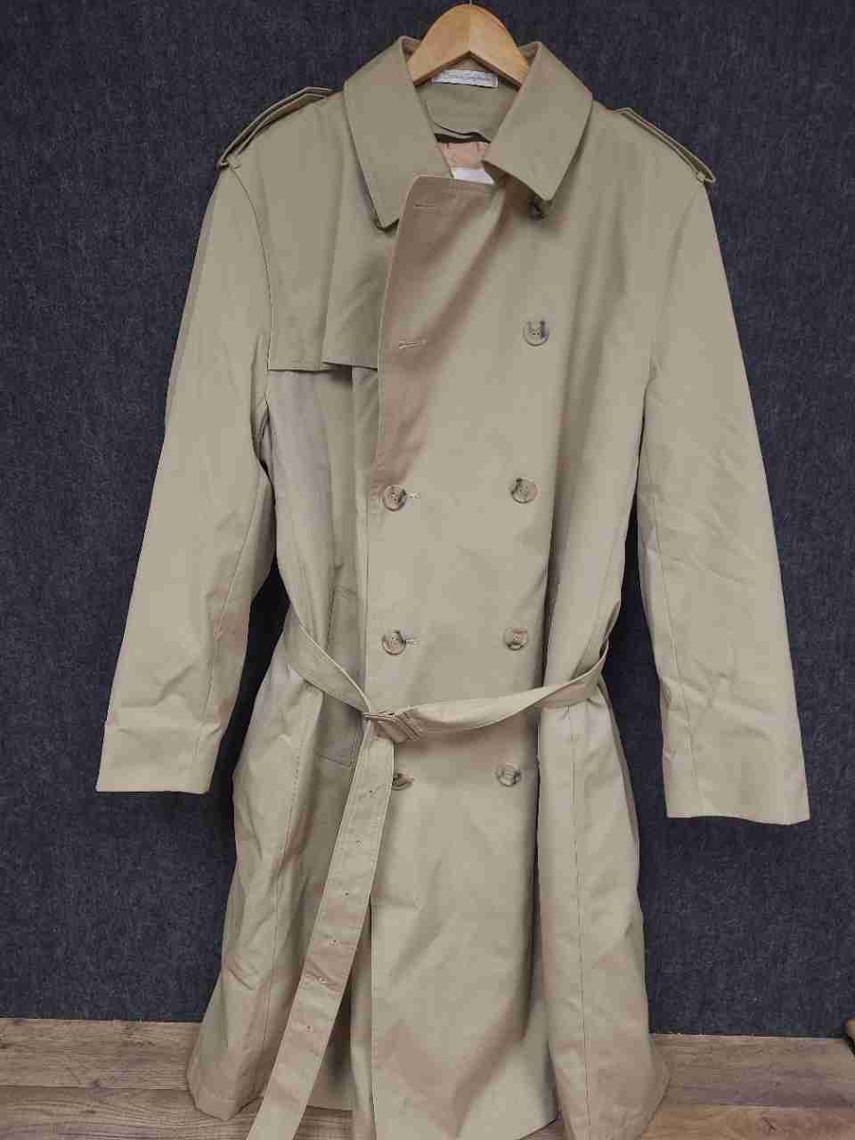 Vintage 80s Misty Harbor Men's Tan Double Breasted Trench Coat Liner Sz 42 Reg