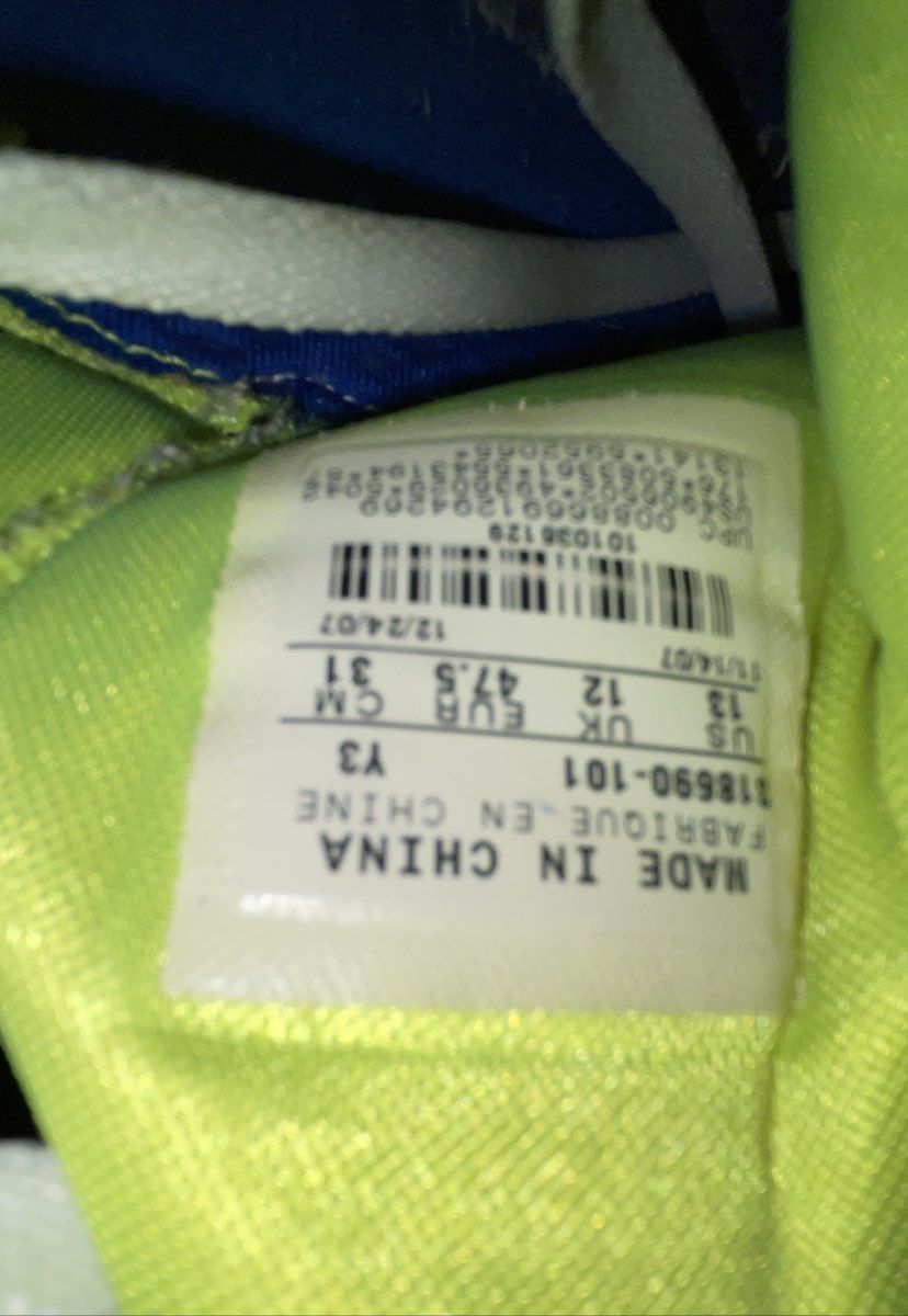Nike Zoom Huarache 2K4 White Blue Volt Basketball Shoes Men's Size 13