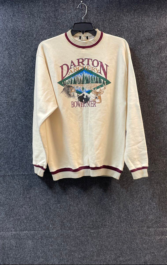 Vintage 90s Darton Archery Bowhunter Graphic Sweatshirt Made in USA Sz XL
