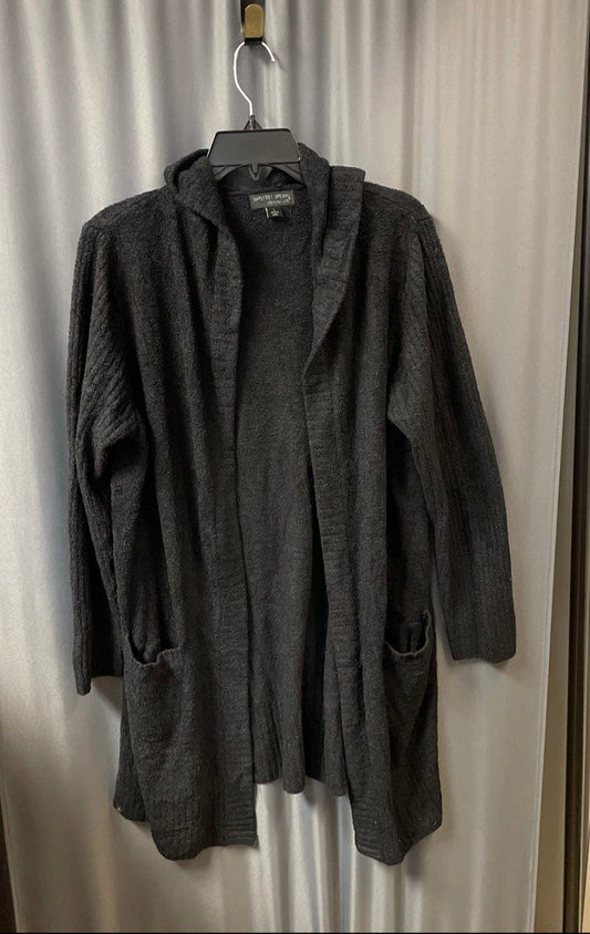 Barefoot Dreams Women's CozyChic Lite Relaxed Hooded Cardigan Black Size L