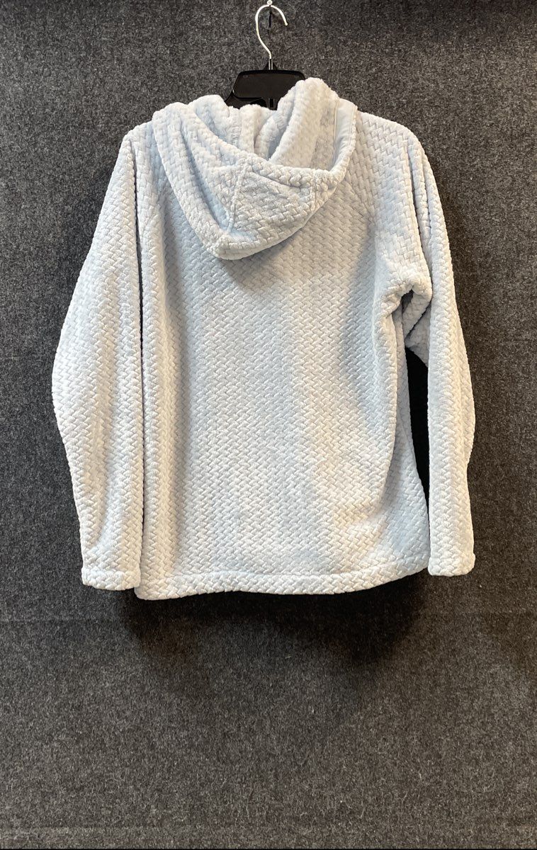 Columbia Women's Fire Side II Sherpa Hoodie Light Blue Textured Pullover Sz M