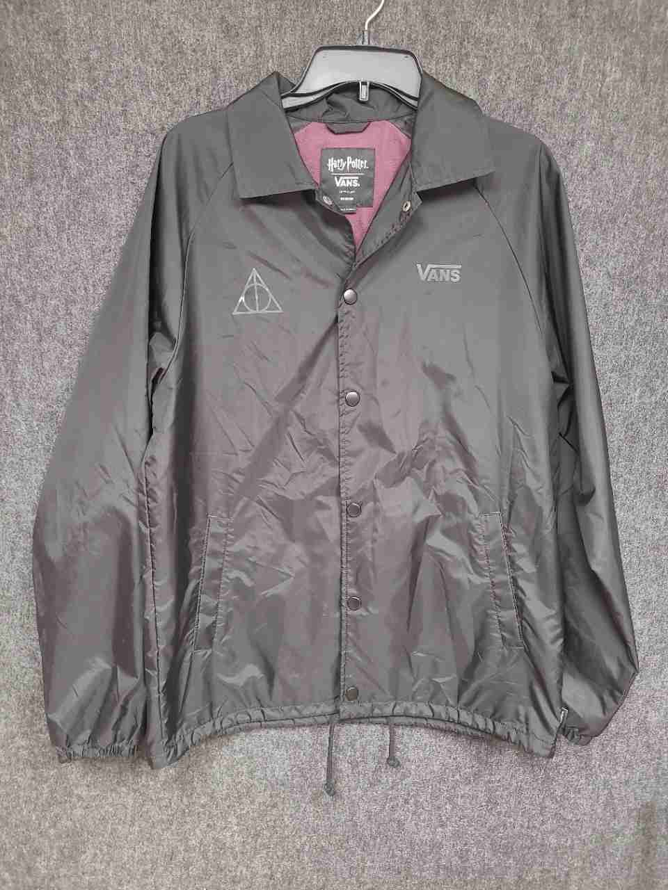 Vans x Harry Potter Men's Black Deathly Hallows Torrey Coach Jacket Sz M