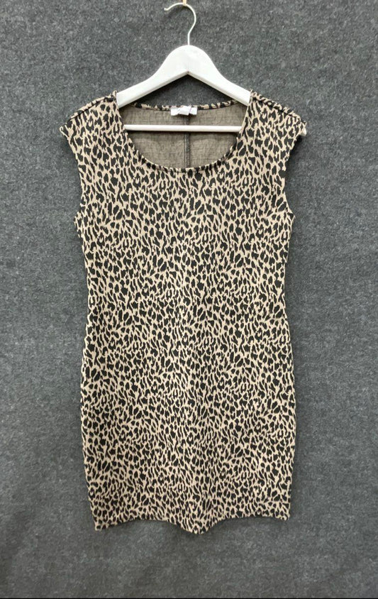 Nine West Women's Leopard Print Sleeveless Knit Sheath Dress NWT Sz S