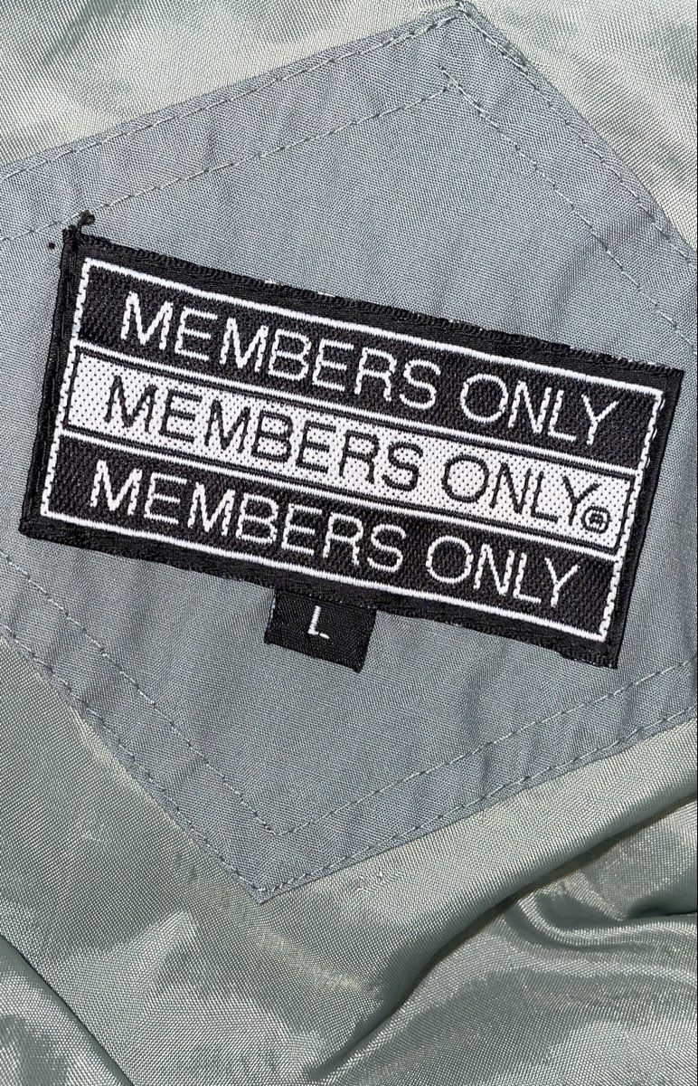 Vintage 80s Members Only Iconic Racer Jacket Bomber Gray Epaulets Sz L
