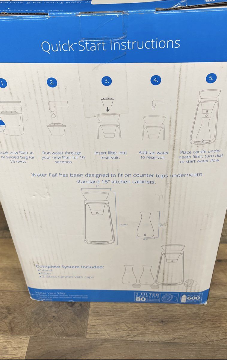 NIB Waterfall Counter Top Water Filtration System