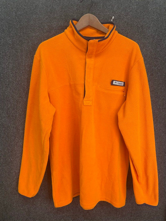 Columbia PFG Men's Orange Hart Mountain II Fleece Snap Pullover Sz L