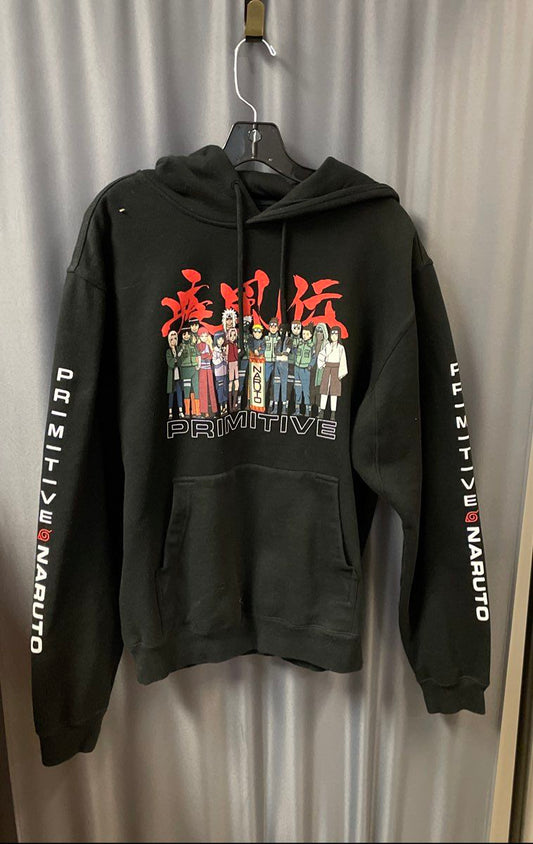 Primitive x Naruto Shippuden Men's Black Pullover Hoodie Graphic Sz M