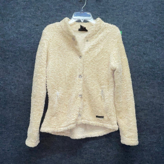 Ariat Women's Cream Sherpa Fleece Teddy Full Snap Jacket Mock Neck Sz L