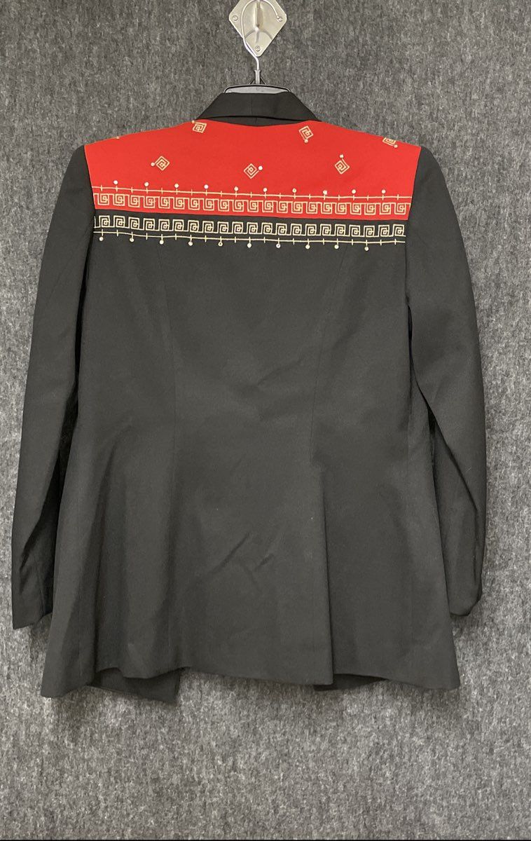 Vintage 90s Hobby Horse Women's Western Show Jacket Black Red Gold Embroidered L