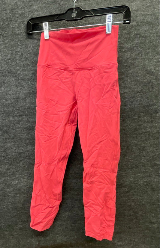 Lululemon Women's Pink High Rise Crop Activewear Leggings Size 4