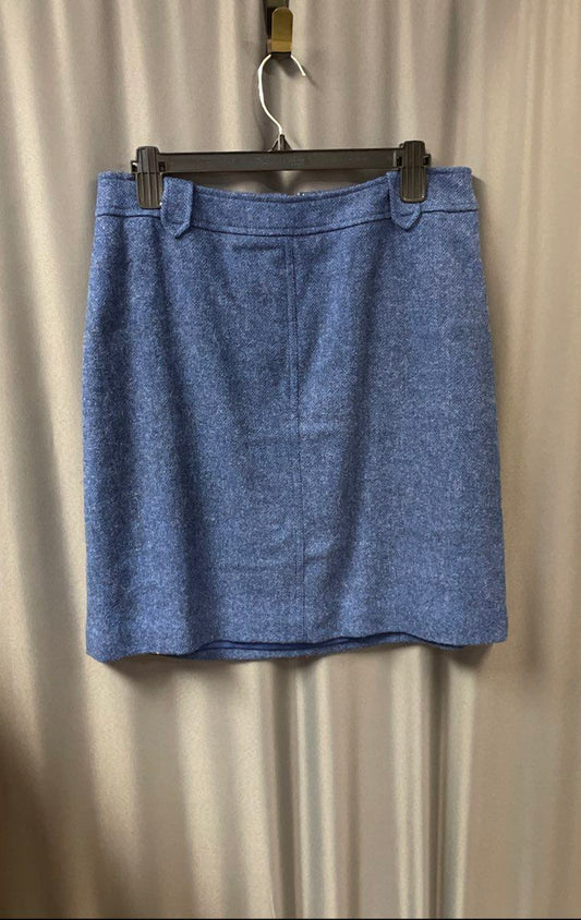 Talbots Women's Blue Wool Blend Herringbone Straight Skirt Sz 10
