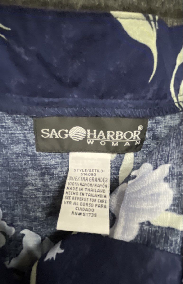 Sag Harbor Woman Women's Navy Blue Floral Rayon Button Front Maxi Skirt NWT 3X