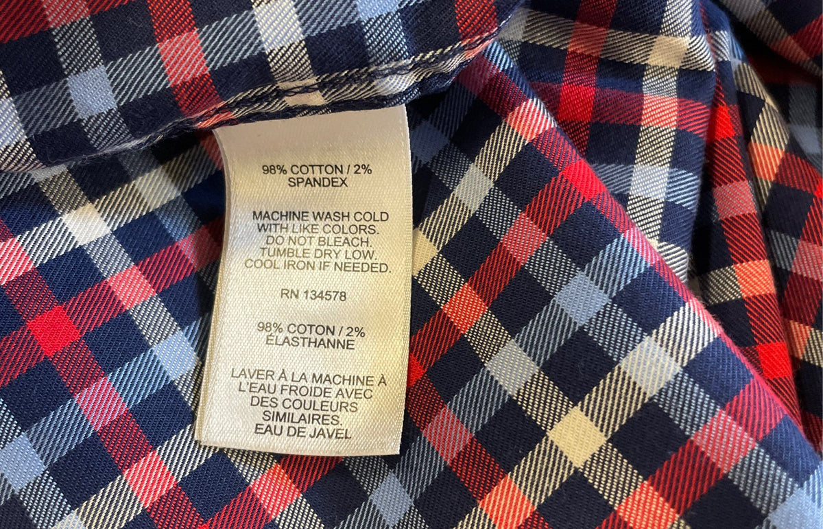 Vineyard Vines Men's Plaid Button Up Shirt Red White Blue Stretch Sz 4XT