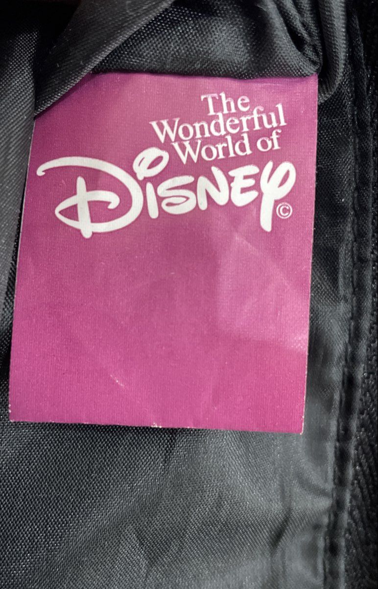 Disney Tinker Bell Black Fabric Money Bag Pouch Attached ID Holder Vintage