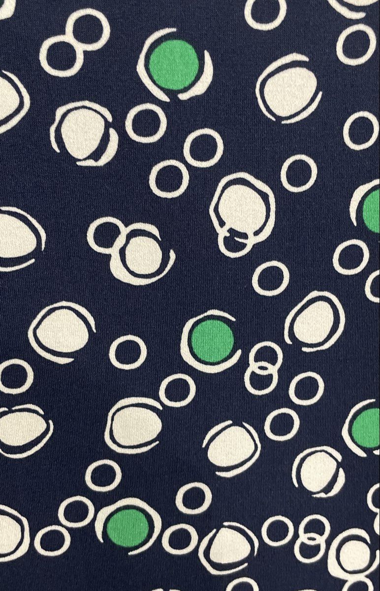 Alfred Dunner Women's Navy Blue Abstract Circle Print Short Sleeve Top Sz XL