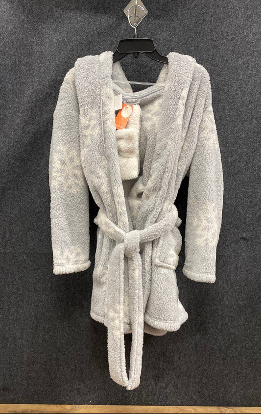 Colsie Women's Gray Cozy Robe & Headband Set Plush Hooded NWT Sz M/L