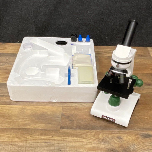 Omano OM117L Monocular Student Microscope 40x-400x Compound LED Light