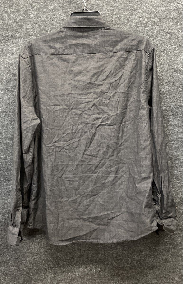 Express Men's Gray Cotton Long Sleeve Button Down Pocket Shirt Sz S