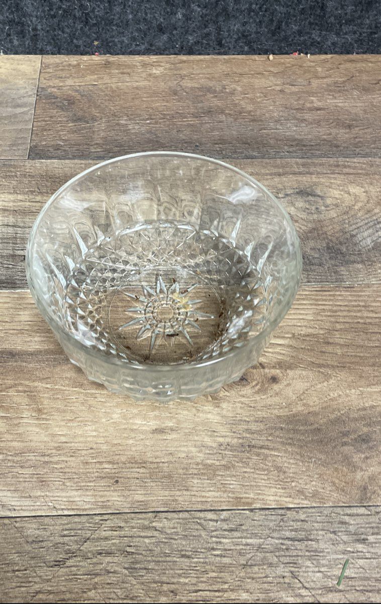 Vintage Luminarc Cavalier 2 Pc Snack Set 13" Platter & Bowl Pressed Glass