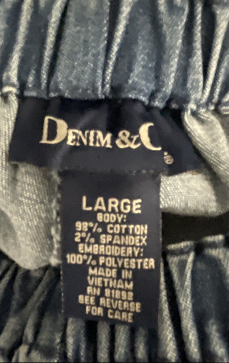 Denim & Co. Women's Floral Embroidered 2-Piece Pant Set Blazer Sz L NWT