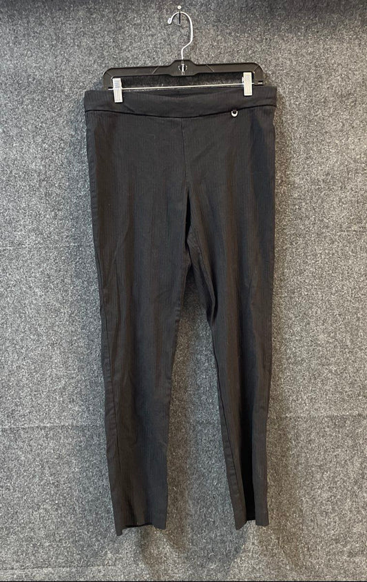 Rafaella Women's Black Comfort Pull On Textured Stretch Tapered Pants Size 12