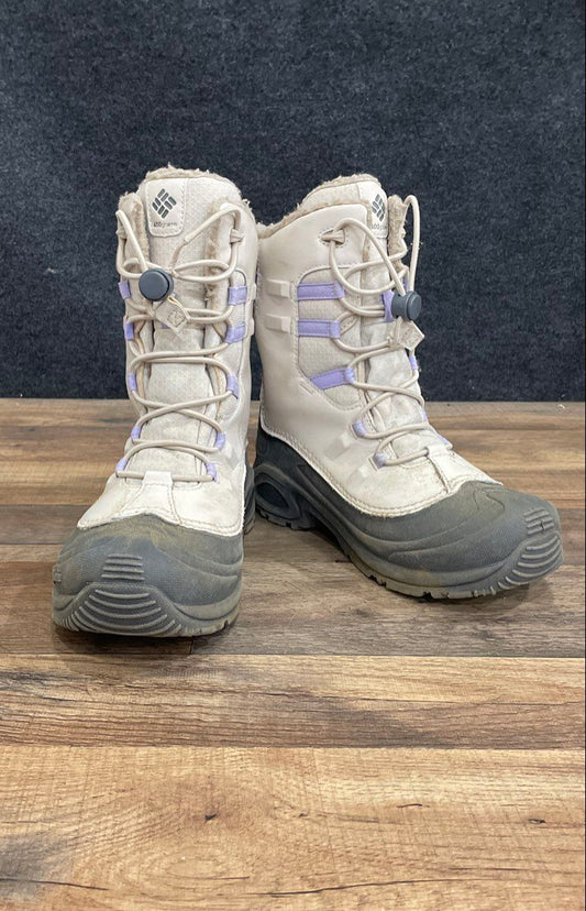 Columbia Bugaboot Plus III Omni-Heat White Grey Snow Boots Women's Size 6
