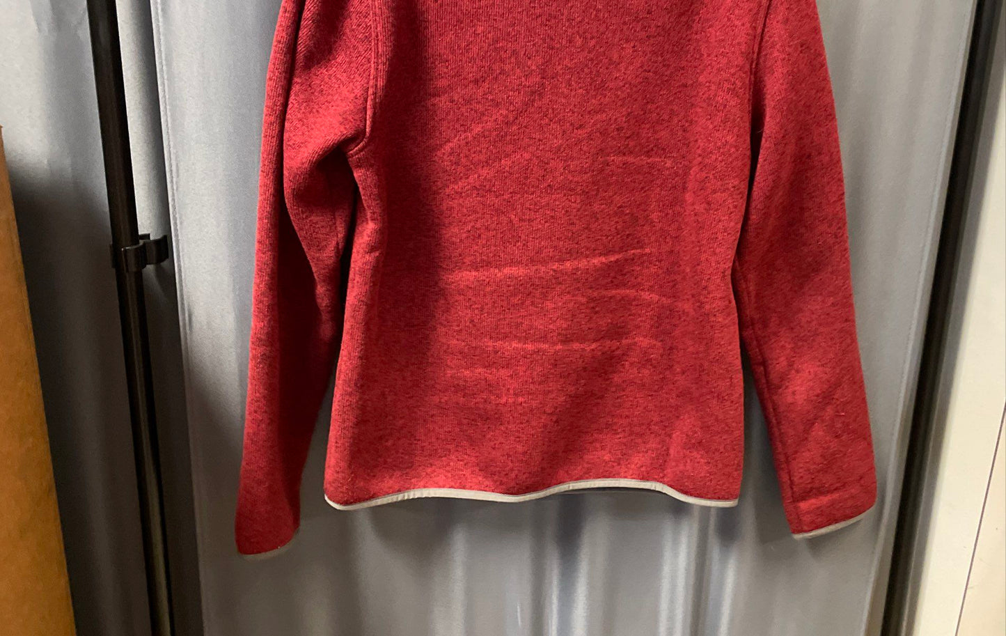 L.L. Bean Men's Red Heather Sweater Fleece 1/4 Snap Pullover Sz S Regular