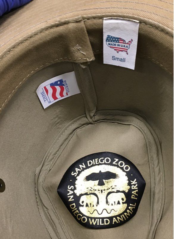 Vintage 90s San Diego Zoo Wild Animal Park Unisex Safari Hat Tan Made in USA Sz