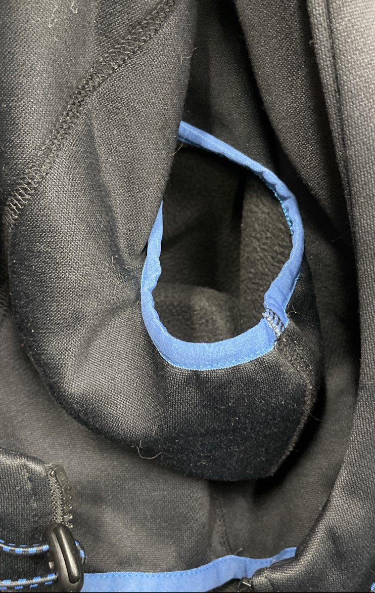 The North Face Men's Black Full Zip Fleece Hoodie Jacket Blue Trim Sz S