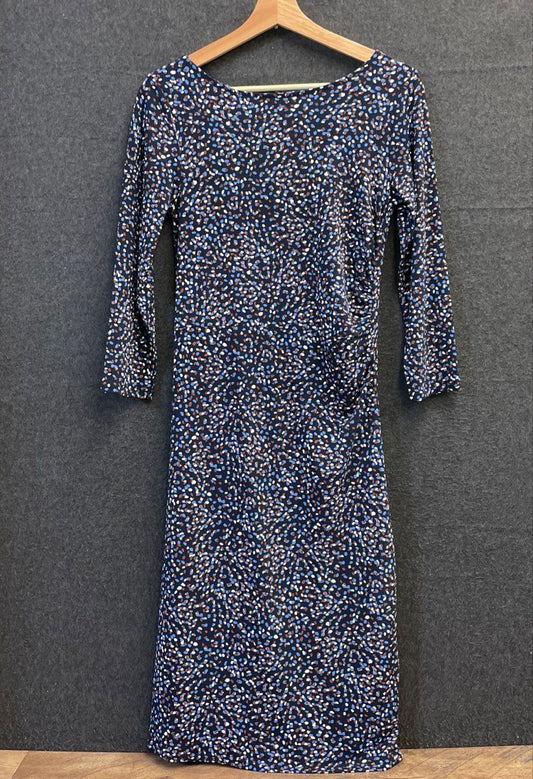 Ann Taylor Factory Women's Blue Abstract Print 3/4 Sleeve Dress NWT Size S